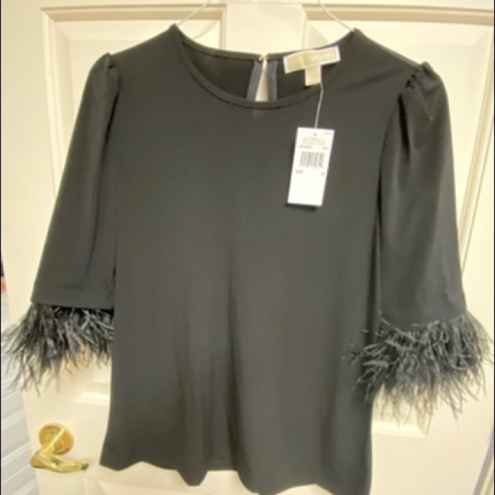 Michael Kors Top with feather sleeve
